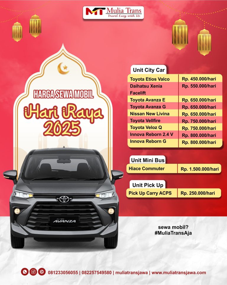 Harga Paket Sewa Mobil Pasuruan Lebaran 2025 Lepas Kunci Terdekat Murah